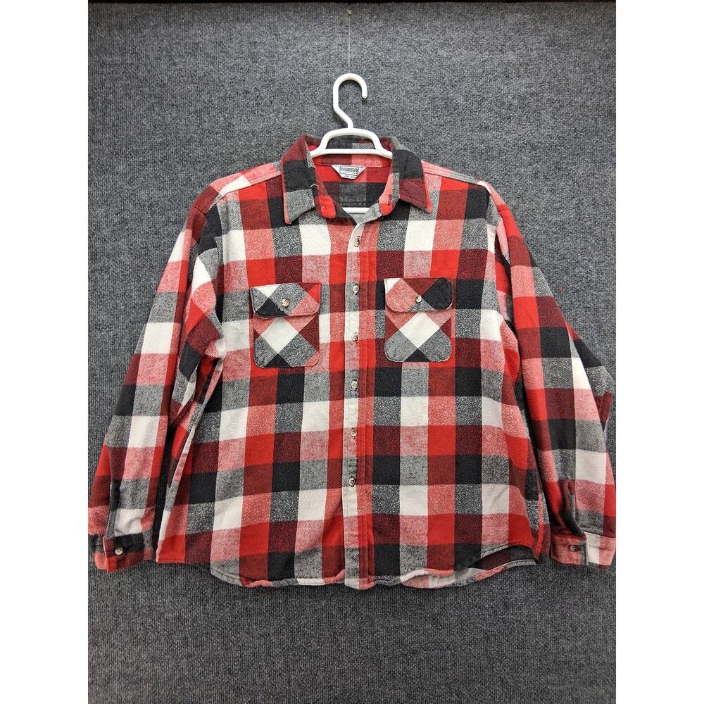 Vintage Five Brothers Shirt Mens XXl 2XL Heavyweight Flannel Plaid USA